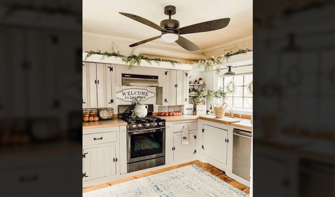 white kitchen decor with Garlands